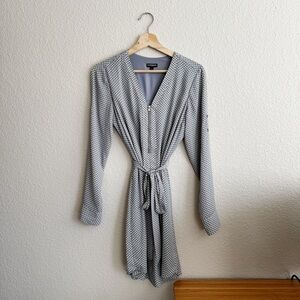 Express Blue/Gray Polka Dot Dress